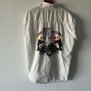Las Vegas Bike Fest 2013 Biker Denim Sleeveless Shirt Mens 2XL